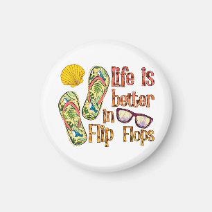 Livet är bättre i Flinflip flops Sommar Vibes Magnet
