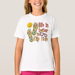 Livet är bättre i Flinflip flops Sommar Vibes T Shirt