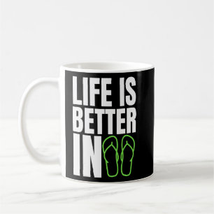 Livet är bättre i Flinflip flops Sommarskal Kaffemugg