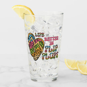 Livet är bättre i Flinflip flops-Summer Vibes Glaskopp