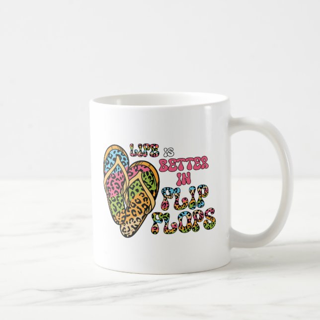 Livet är bättre i Flinflip flops-Summer Vibes Kaffemugg (Höger)