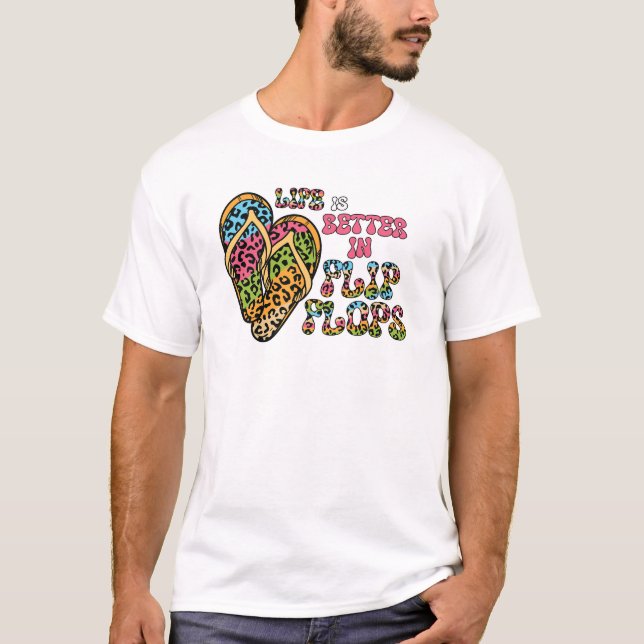 Livet är bättre i Flinflip flops-Summer Vibes T Shirt (Framsida)
