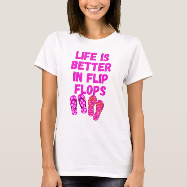 Livet är bättre i flinflip flops t shirt (Framsida)