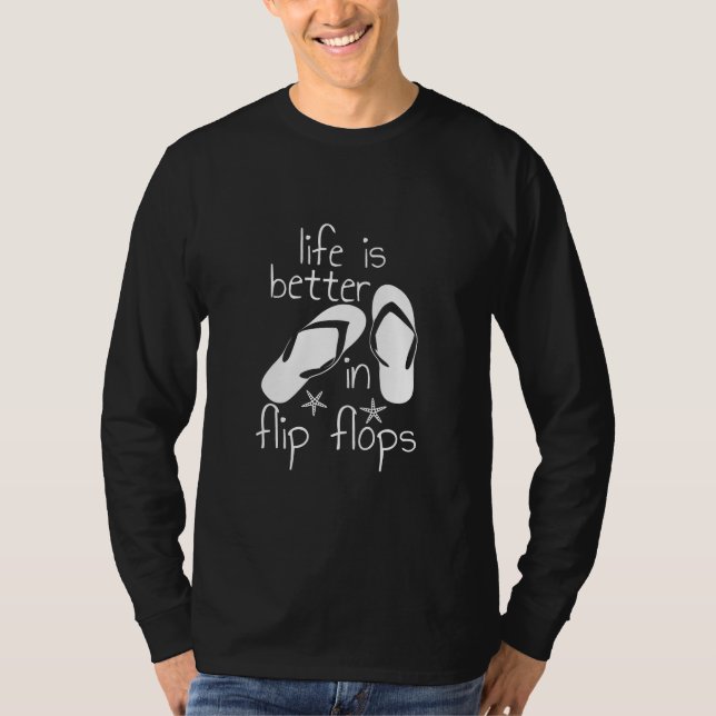 Livet är bättre i Flinflip flops T Shirt (Framsida)
