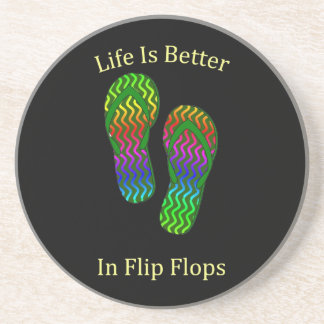 Livet är bättre i Flinflip flops Underlägg Sandsten