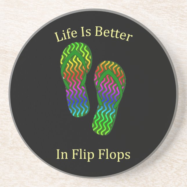 Livet är bättre i Flinflip flops Underlägg Sandsten (Framsidan)