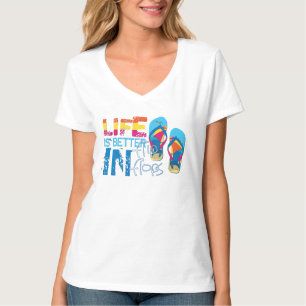 Livet är bättre i flip-flip-flip-flip t shirt
