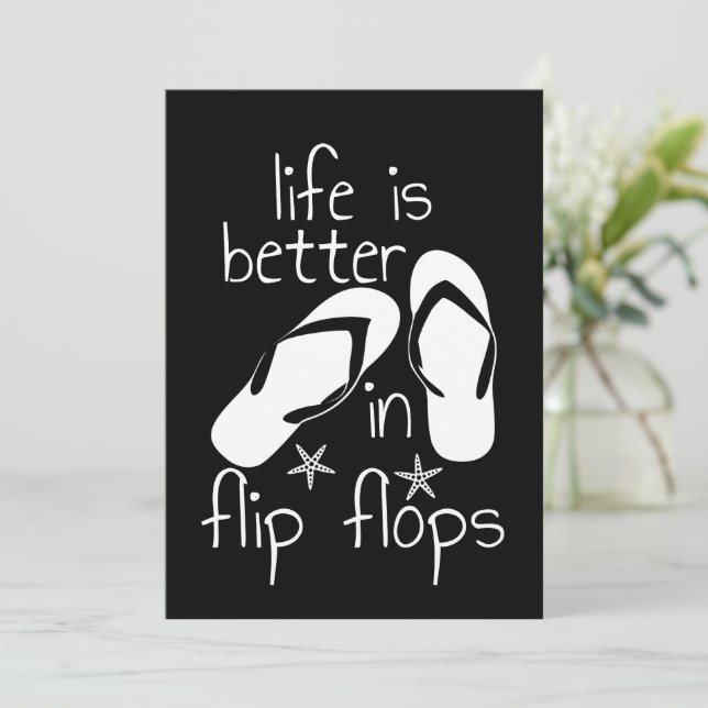 Livet är bättre i flip flops  inbjudningar (Stående Fram)