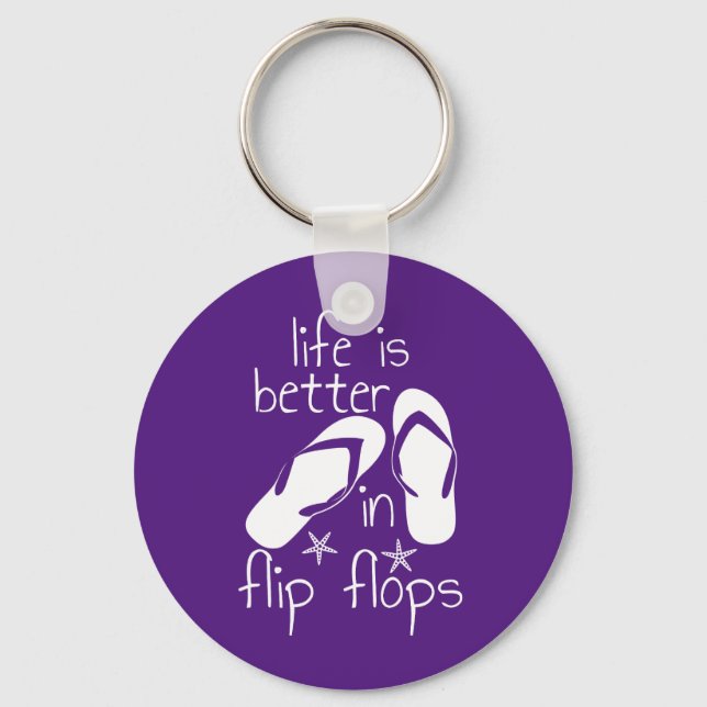 Livet är bättre i flip flops nyckelring (Framsida)