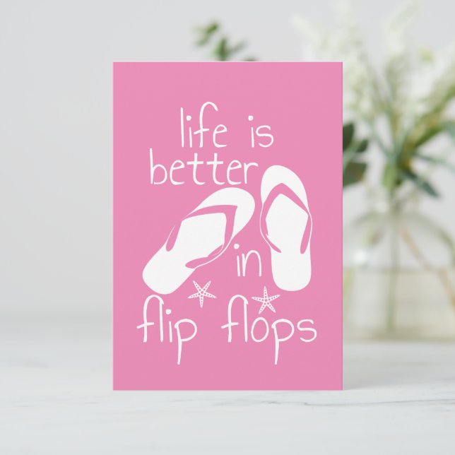 Livet är bättre i flip flops  OSA kort (Stående Fram)