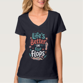 Livet är bättre i flip-flops – Rolig tropisk stran T Shirt