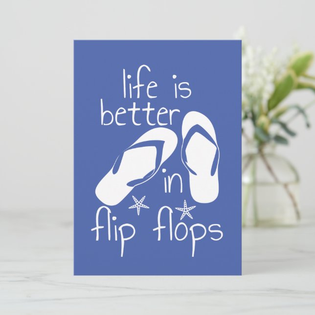 Livet är bättre i flip flops spara datumet (Stående Fram)