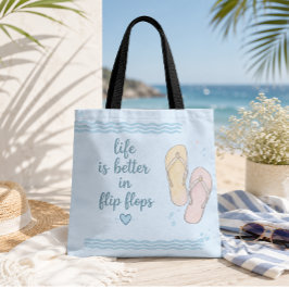 Livet Är Bättre I Flip Flops Strandhandväskor Tygkasse