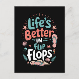 Livet är bättre i Flip-Flops - Tropical Beach-Roli Helg Vykort