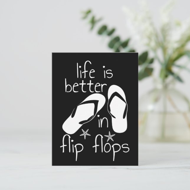 Livet är bättre i flip flops  vykort (Stående Fram)