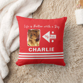 Livet är bättre i hund lägg till bild namn. kudde