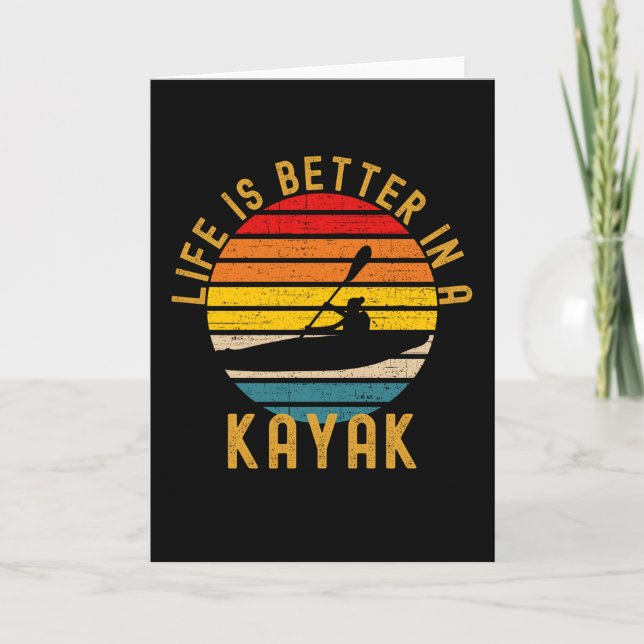 Livet är bättre i Kayak Retro Kort (Framsida)