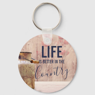 Livet är bättre i Land-citatet med Mjölk can Nyckelring