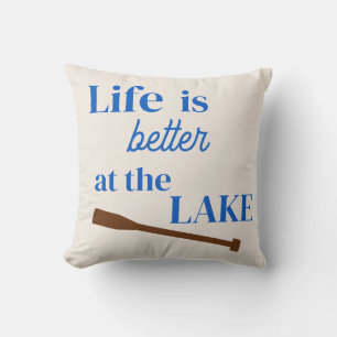 Livet är bättre i Sjö Dekorativ kudde