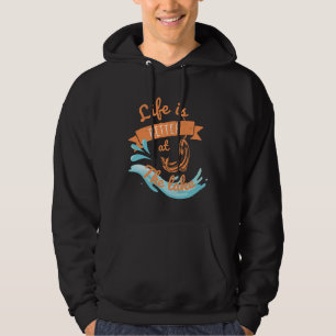 Livet är bättre i sjö hoodie