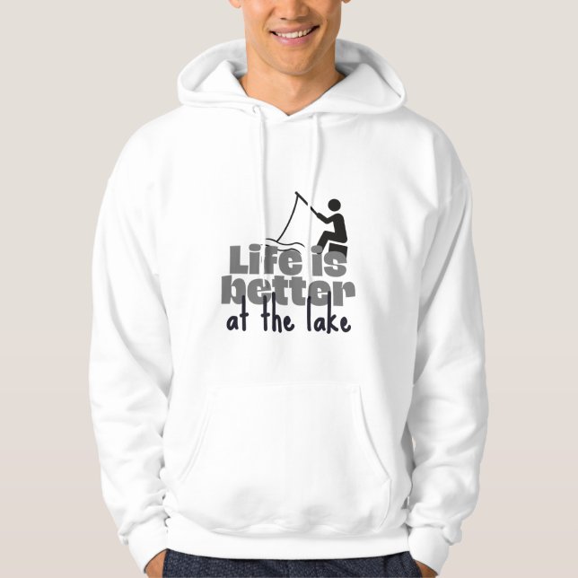 Livet är bättre i sjö hoodie (Framsida)