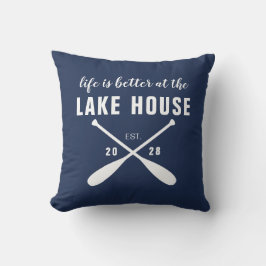 Livet är bättre i Sjö House Paddle Kudde