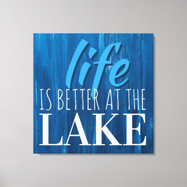 Livet är bättre i Sjö, Tunnelbanan Art Typography Canvastryck (Framsida)