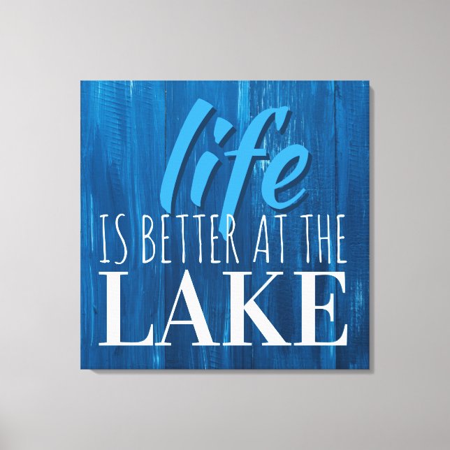 Livet är bättre i Sjö, Tunnelbanan Art Typography Canvastryck (Framsida)