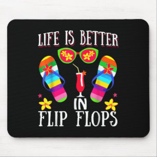 Livet är bättre i Vänpflops Sommar Flinflip flops Musmatta