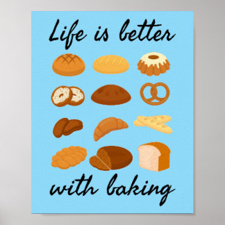 Livet är bättre med Baking - Funny Baker Poster