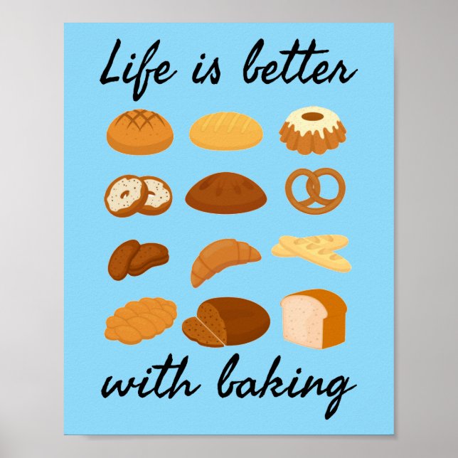 Livet är bättre med Baking - Funny Baker Poster (Framsidan)
