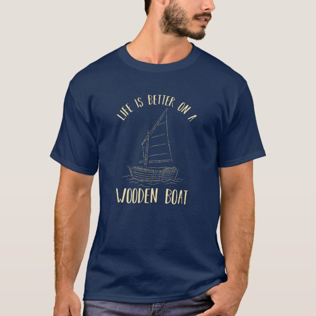 Livet är Bättre med Båt Pappa T Shirt (Framsida)