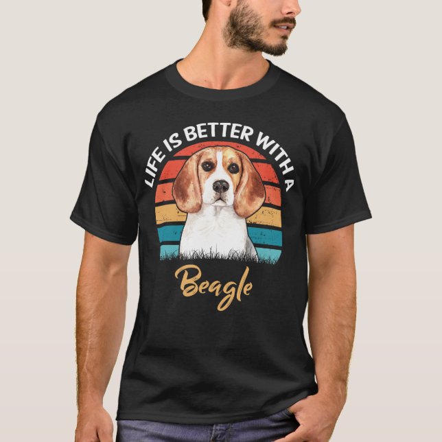 Livet är bättre med Beagle Hund älskare-gåvor T Shirt (Framsida)