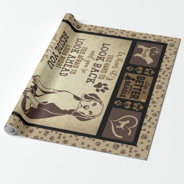 "Livet är bättre med Beagle, Hund älskare Presentpapper (Utrullad)