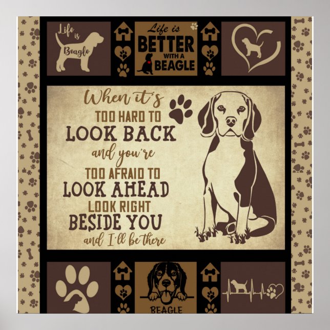 Livet är bättre med Beagle Hund Blanket. Poster (Framsidan)
