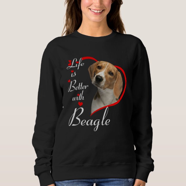 Livet är bättre med Beagle T Shirt (Framsida)