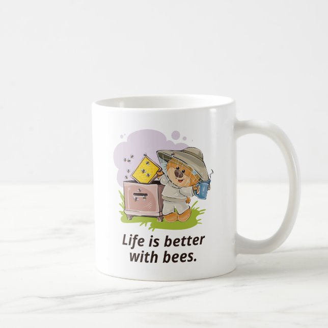Livet är bättre med bin kaffemugg (Höger)
