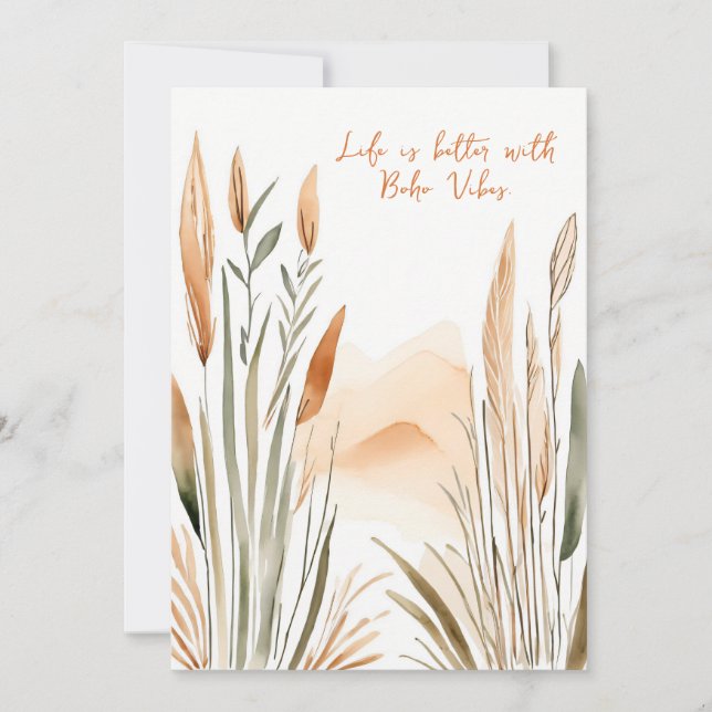 Livet är bättre med Boho Vibes - med skrivutrymme Julkort (Framsida)