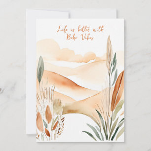 Livet är bättre med Boho Vibes - med skrivutrymme Julkort