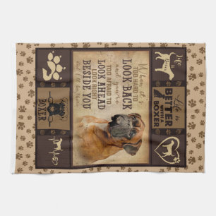 Livet är bättre med Boxer Fleece Blanket, Hund, Kökshandduk