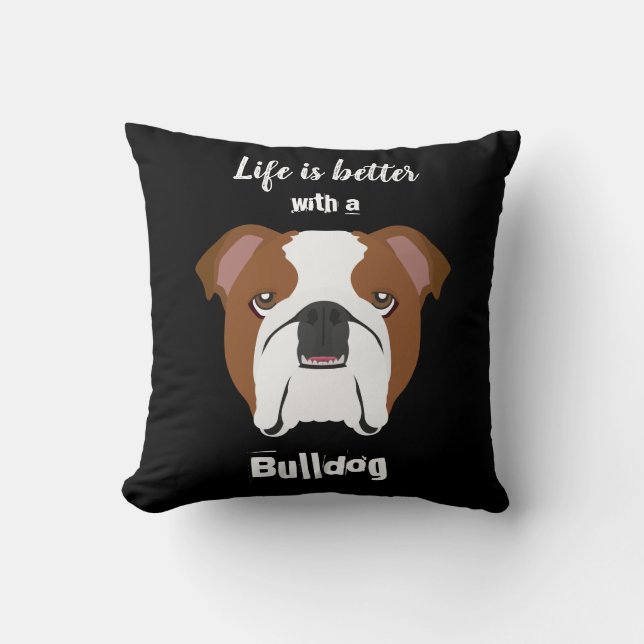 Livet är bättre med Bulldog Kudde (Framsida)