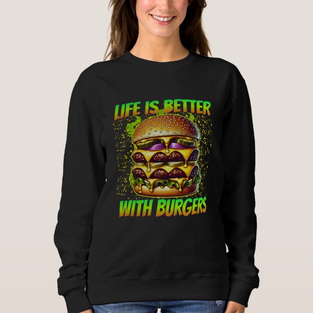 livet är bättre med burgare t shirt (Framsida)