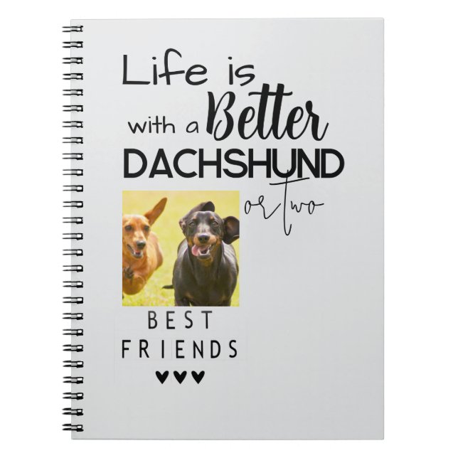 Livet är bättre med Dachshunds Best Friends Photo Anteckningsbok (Framsidan)
