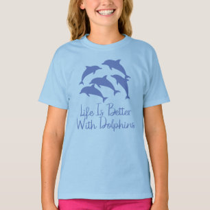 Livet är bättre med delfiner, miljövänliga present t shirt