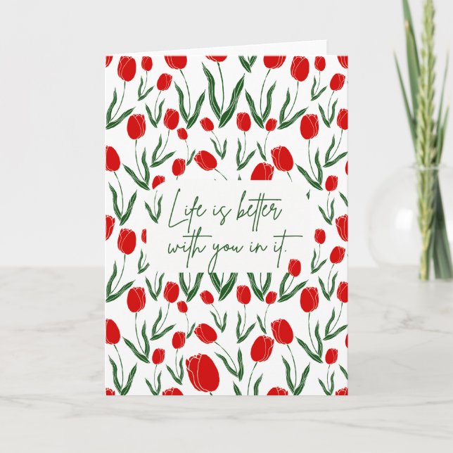 Livet är bättre med dig i det  Grattiskort Kort (Framsida)