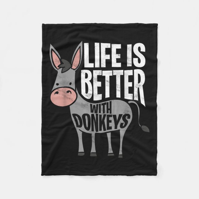 Livet är bättre med Donkey - Lilla Donkey Fleecefilt (Framsidan)