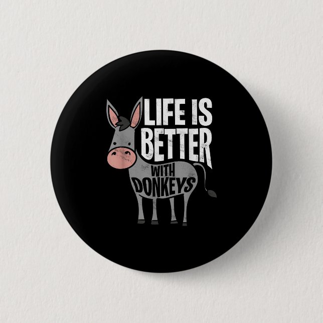 Livet är bättre med Donkey - Lilla Donkey Knapp (Framsida)