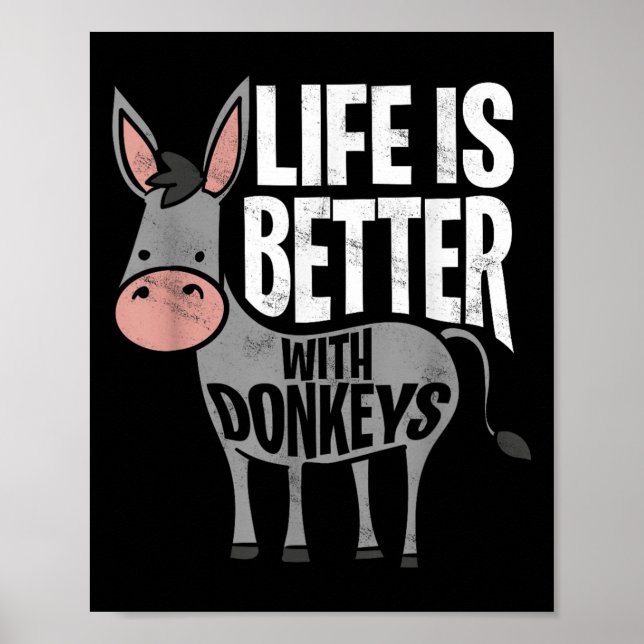 Livet är bättre med Donkey - Lilla Donkey Poster (Framsidan)