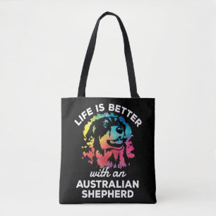 Livet är bättre med en australian shepherd tygkasse