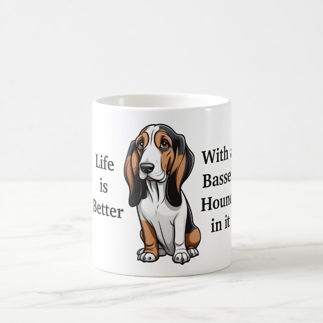 Livet är bättre med en Basset Hound Kaffemugg (Center)